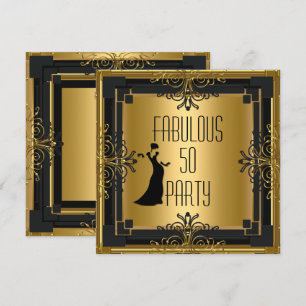 ART DECO Gatsby Fabulous 50 50th Birthday Party 3 Invitation