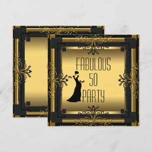 ART DECO Gatsby Fabulous 50 50th Birthday Party Invitation