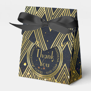 Art Deco Gatsby Glitter Geometric Pattern Monogram Favor Box