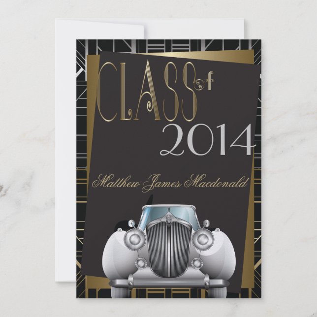 Art Deco Gatsby Graduation Invitation (Front)