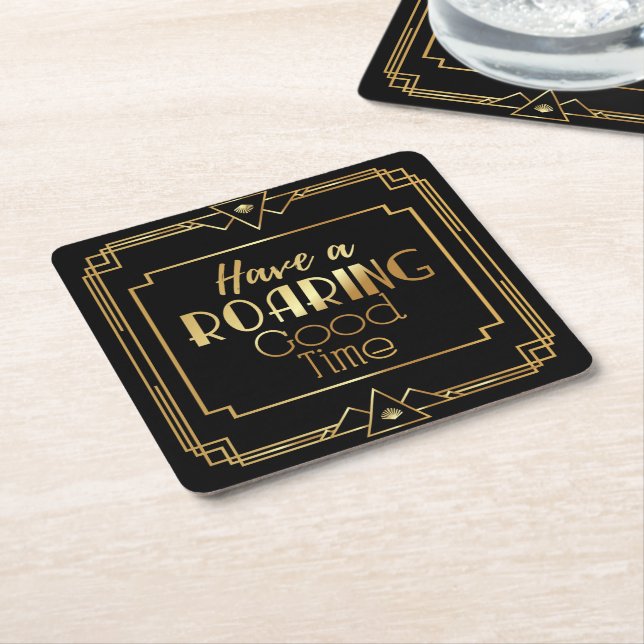 Art Deco Gatsby Inspired Coasters for Wedding  (Angled)