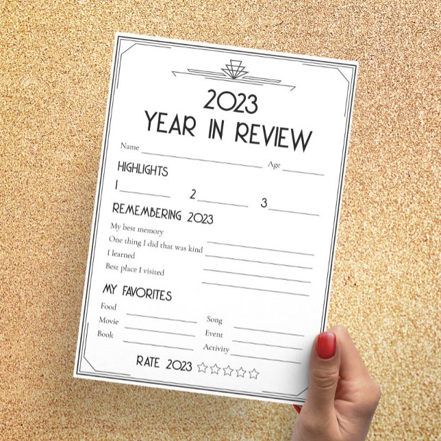 Art Deco Gatsby New Year Party Year in Review Card (Creator Uploaded)