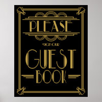 Art Deco Gatsby "Please sign our guest book" print