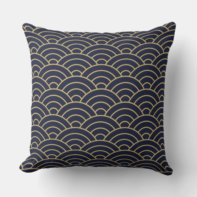 Art Deco Gatsby Style 1920 semicircles custom Throw Pillow (Front)