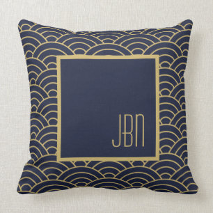 Art Deco Gatsby Style 1920 semicircles custom Throw Pillow