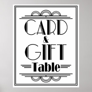Art Deco Gatsby Style Gift &card Table Poster