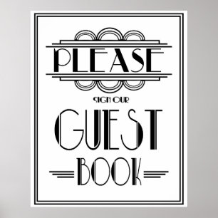Art Deco Gatsby style "Please sign our guest book"