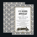 Art Deco Gatsby Wedding Anniversary Invitation<br><div class="desc">Art Deco Gatsby Wedding Anniversary Invitation Vintage Car Classic Car Antique Car 1920s Roaring 20s</div>