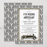 Art Deco Gatsby Wedding Anniversary Invitation