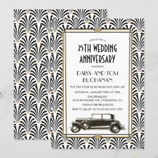 Art Deco Gatsby Wedding Anniversary Invitation