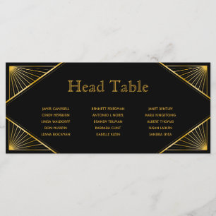 Art Deco Gatsby Wedding Head Table Seating Card