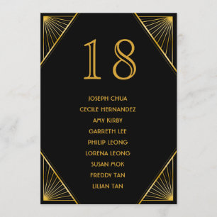 Art Deco Gatsby Wedding Seating Chart Program