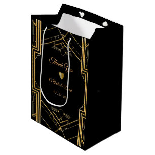 Art Deco Gatsby Wedding Thank You  Medium Gift Bag