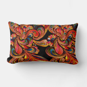 Art Deco Gemstones Lumbar Pillow