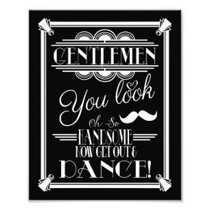 art deco, Gentlemen Bathroom sign, wedding sign