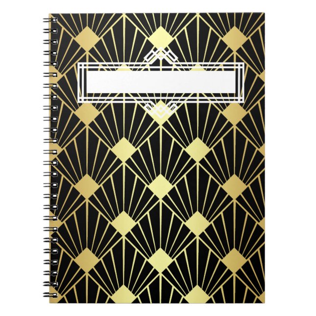 Art Deco Geometric Blank Planner/Calendar Notebook (Front)