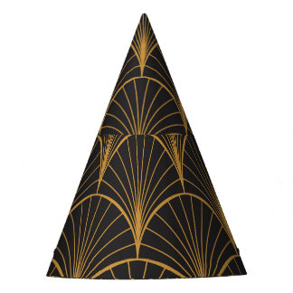Art Deco Geometric Circles Pattern Party Hat