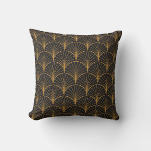 Art Deco Geometric Circles Pattern Throw Pillow