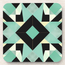 Art Deco Geometric Coaster Set