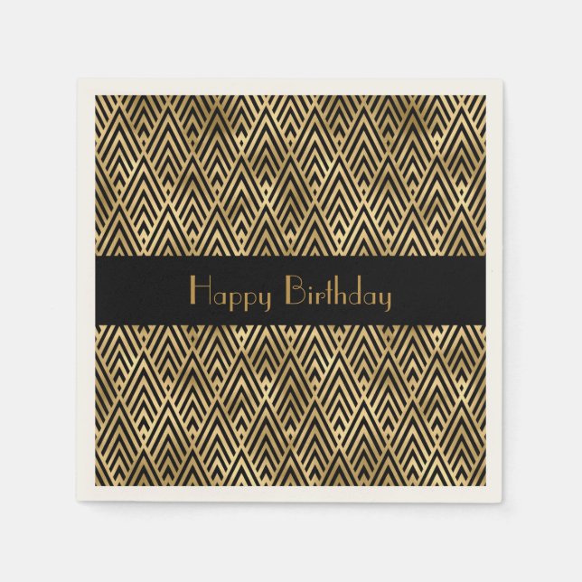 Art Deco Geometric Customizable Party Napkin (Front)