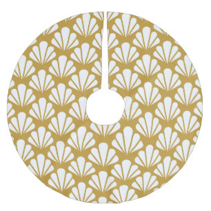 Art Deco, geometric floral seamless pattern. Brushed Polyester Tree Skirt