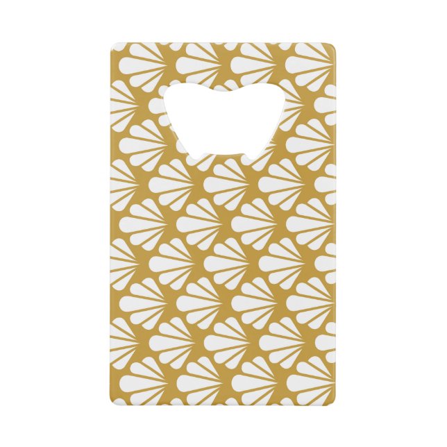 Art Deco, geometric floral seamless pattern. Credit Card Bottle Opener (Front)