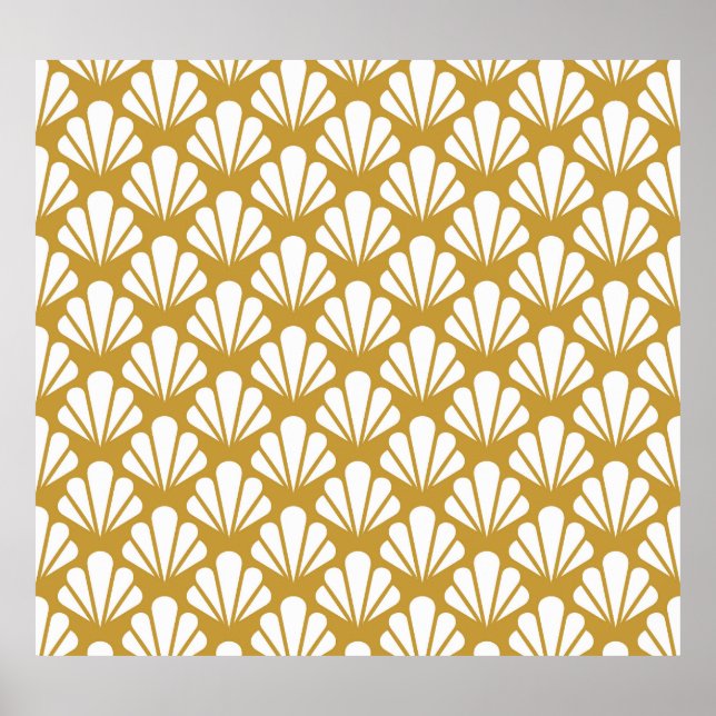Art Deco, geometric floral seamless pattern. Poster (Front)
