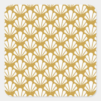 Art Deco, geometric floral seamless pattern. Square Sticker