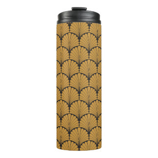 Art Deco Geometric Floral Texture Thermal Tumbler