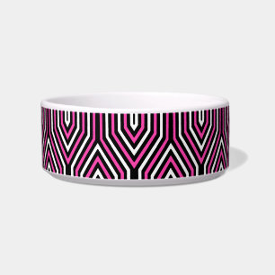 Art Deco Geometric - fuchsia pink, black and white Bowl
