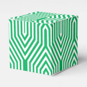 Art Deco Geometric - jade green and white Favor Box