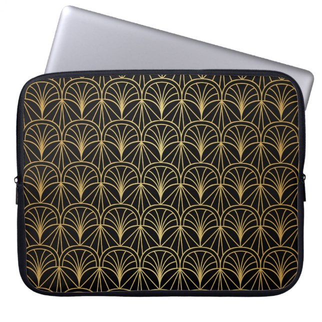 Art Deco Geometric Minimalistic Pattern Laptop Sleeve (Front)