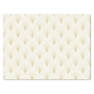 Art Deco Geometric Pattern In Gold & White Tissue Paper