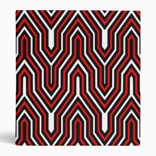Art Deco Geometric - red, black and white Binder