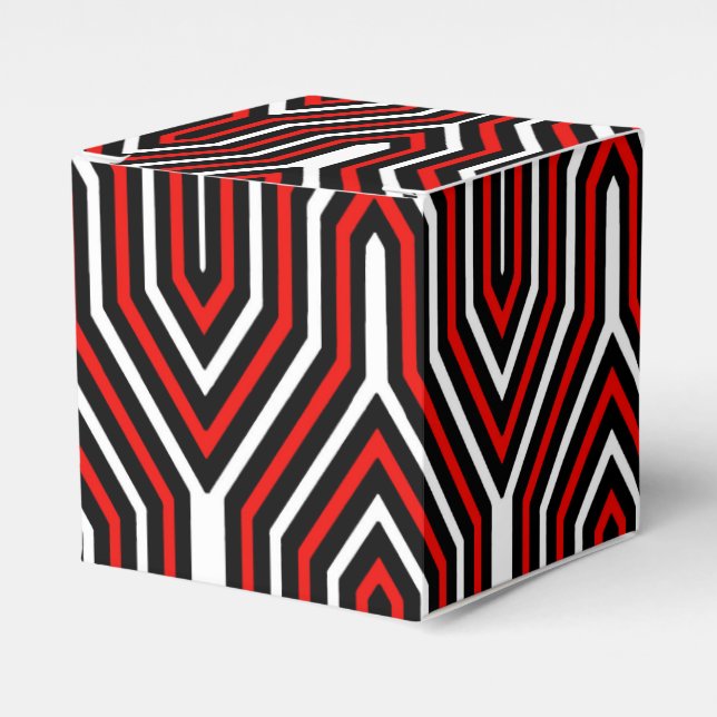 Art Deco Geometric - red, black and white Favor Box (Front Side)