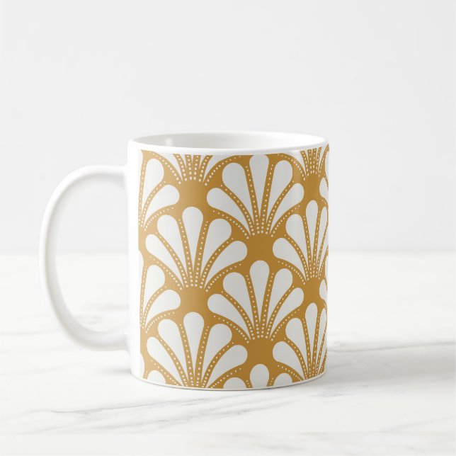 Art Deco Geometric Sea Shell Coffee Mug (Left)