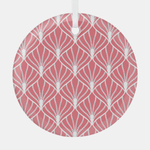 Art Deco, geometric seamless pattern. Glass Ornament