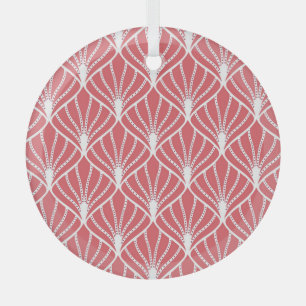 Art Deco, geometric seamless pattern. Glass Ornament