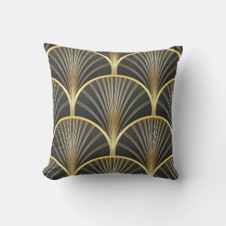 Art Deco Geometric Texture Illustration Throw Pillow