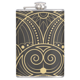 Art Deco Geometric Tiles Luxury. Hip Flask