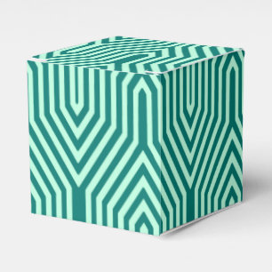 Art Deco Geometric - turquoise and aqua Favor Box