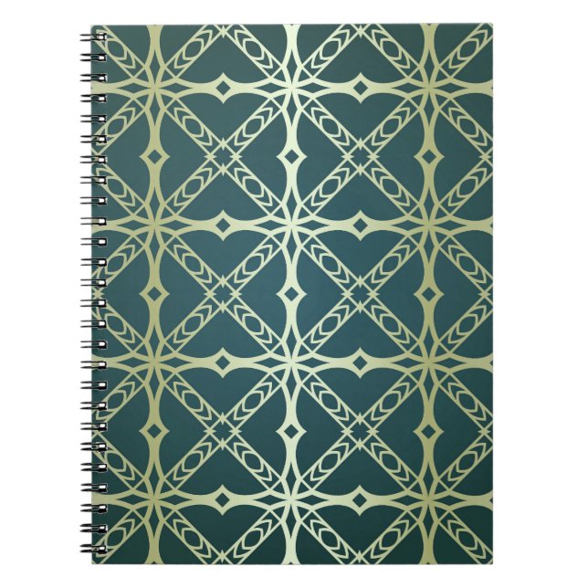 Art-deco, geometric vintage luxury notebook (Front)