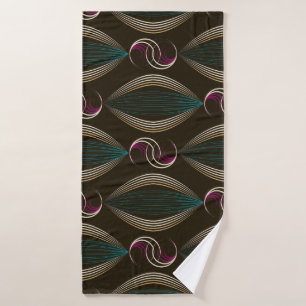 Art deco: geometric vintage pattern. bath towel