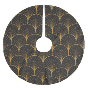 Art Deco, Geometric Vintage Pattern. Brushed Polyester Tree Skirt