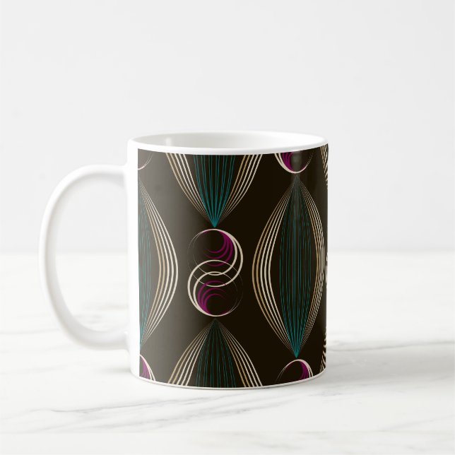 Art deco: geometric vintage pattern. coffee mug (Left)