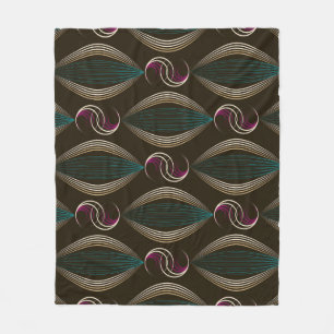 Art deco: geometric vintage pattern. fleece blanket