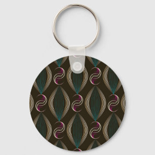 Art deco: geometric vintage pattern. keychain