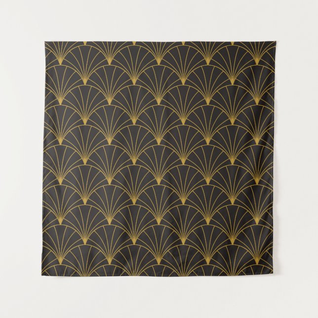 Art Deco geometric, vintage seamless pattern. Tapestry (Front)