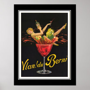 Art Deco Girl in Glass Vintage Poster