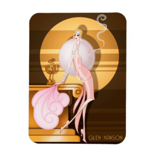 "Art Deco Girl" Premium Flex Magnet by Glen Hanson